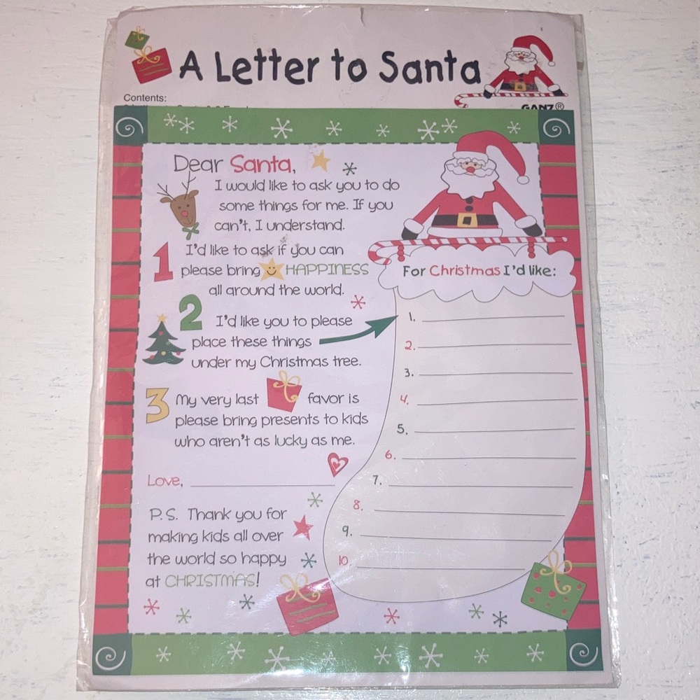 Ganz A Letter to Santa Set Includes 2 Letters to Santa 
& 2 Envelopes New